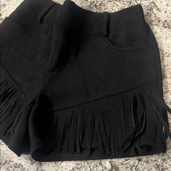 Crazy Train Any Fringe of Mine Black Suede Sparkle Shorts - Brand New Large - Picture 1 of 8